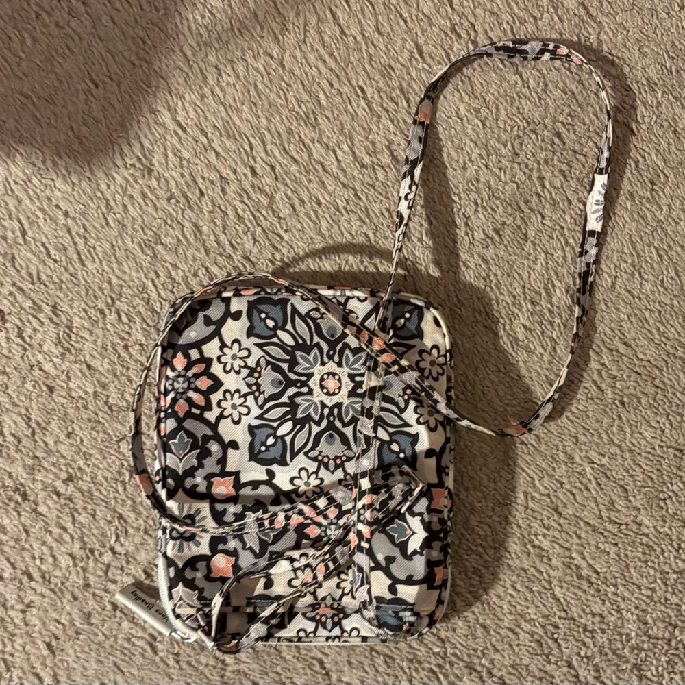 Vera Bradley Black and Pink Floral Crossbody Bag